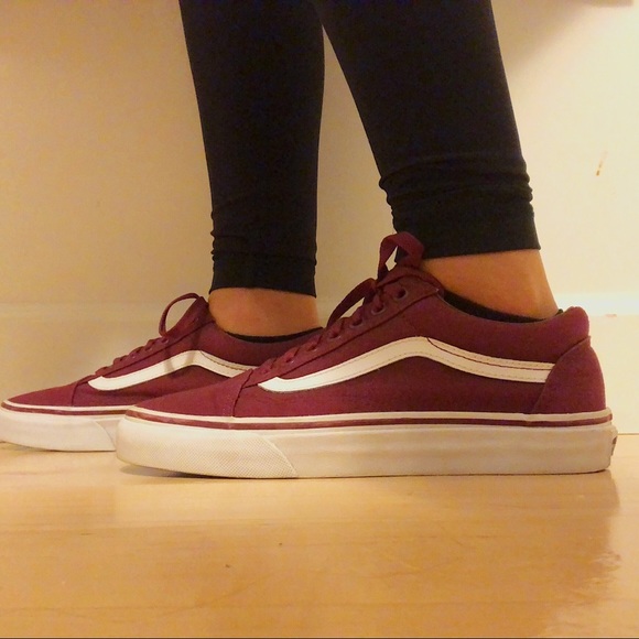 burgundy vans shoes